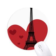 Dıythinker Aşk Kalp Eyfel Kulesi Fransa Simgesi Baskılı Yuvarlak Kaymaz Kauçuk Mouse Pad