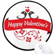 Dıythinker Aşk Kuşları Mutlu Sevgililer Günü Yuvarlak Kaymaz Mouse Pad