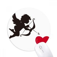 Dıythinker Aşk Tanrısı Melek Kırmızı Kalp Desenli Baskılı Yuvarlak Kaymaz Kauçuk Mouse Pad