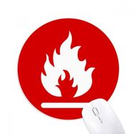 Dıythinker Ateş Kırmızısı Kare Uyarı İşareti Baskılı Yuvarlak Kaymaz Kauçuk Mouse Pad