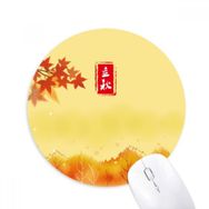 Dıythinker Autumn Begins Twenty Four Solar Term Baskılı Yuvarlak Kaymaz Kauçuk Mouse Pad