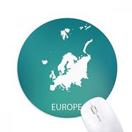 Dıythinker Avrupa Kıtası Çizgisi Siluet Haritası Baskılı Yuvarlak Kaymaz Kauçuk Mouse Pad