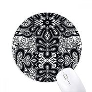Dıythinker Avrupa Siyah Beyaz Desen Rococo Stil Baskılı Yuvarlak Kaymaz Kauçuk Mouse Pad