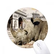 Dıythinker Avrupa Tarzı Bina Fransız Paris Baskılı Yuvarlak Kaymaz Kauçuk Mouse Pad