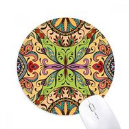 Dıythinker Avrupa Tarzı Desen Çiçekler Yapraklar Çizgiler Baskılı Yuvarlak Kaymaz Kauçuk Mouse Pad