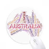 Dıythinker Avustralya Lezzet Haritası Manzaralı Noktalar İllüstrasyon Baskılı Yuvarlak Kaymaz Kauçuk Mouse Pad