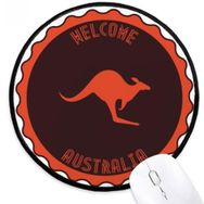 Dıythinker Avustralya Lezzet Kanguru Amblem Siluet Yuvarlak Kaymaz Mouse Pad