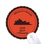 Dıythinker Avustralya Lezzet Şehri Sidney Opera Binası Baskılı Yuvarlak Kaymaz Kauçuk Mouse Pad
