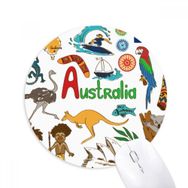Dıythinker Avustralya Manzara Hayvanlar Ulusal Bayrak Baskılı Yuvarlak Kaymaz Kauçuk Mouse Pad