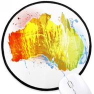 Dıythinker Avustralya Renkli Harita Illüstrasyon Desen Yuvarlak Kaymaz Mouse Pad