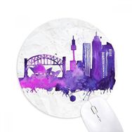 Dıythinker Avustralya Sidney Opera Binası Suluboya Baskılı Yuvarlak Kaymaz Kauçuk Mouse Pad