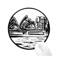 Dıythinker Avustralya Sydney Opera Binası Kroki Yuvarlak Kaymaz Mouse Pad