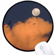 Dıythinker Ay Karanlık Gece Bulutlar Yuvarlak Kaymaz Mouse Pad