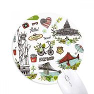 Dıythinker Bahar Özgürlük Beyaz Ev ABD Grafiti Baskılı Yuvarlak Kaymaz Kauçuk Mouse Pad