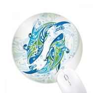 Dıythinker Balık Dalgaları Deniz Hayvanı Baskılı Yuvarlak Kaymaz Kauçuk Mouse Pad