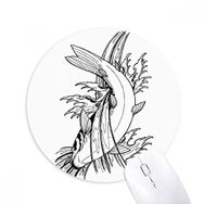 Dıythinker Balık Yüzme Havuzlu Deniz Seaw Baskılı Yuvarlak Kaymaz Kauçuk Mouse Pad