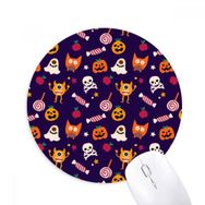 Dıythinker Balkabağı Mutlu Hayalet Korku Cadılar Bayramı Baskılı Yuvarlak Kaymaz Kauçuk Mouse Pad
