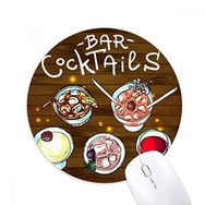 Dıythinker Bar Kokteyller Bira Kırmızı Şarap Baskılı Yuvarlak Kaymaz Kauçuk Mouse Pad