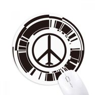 Dıythinker Barış Sembolü Uçak Savaş Önleyici Tasarım Desen Baskılı Yuvarlak Kaymaz Kauçuk Mouse Pad