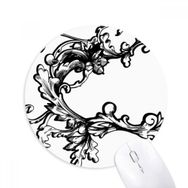 Dıythinker Barok Dekorasyon Çiçek Modern Desen Baskılı Yuvarlak Kaymaz Kauçuk Mouse Pad