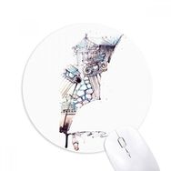 Dıythinker Barok Mimari Bina Suluboya Boyama Baskılı Yuvarlak Kaymaz Kauçuk Mouse Pad