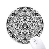 Dıythinker Barok Paralel Tekrarlama İllüstrasyon Desen Baskılı Yuvarlak Kaymaz Kauçuk Mouse Pad