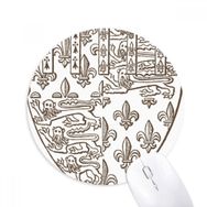 Dıythinker Barok Sanat Aslan Kalkanı İllüstrasyon Desen Baskılı Yuvarlak Kaymaz Kauçuk Mouse Pad