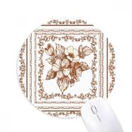 Dıythinker Barok Sanat Çiçek Çerçevesi Modern Desen Baskılı Yuvarlak Kaymaz Kauçuk Mouse Pad