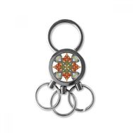 Dıythinker Barok Sanat Paralel Tekrarı Çiçek Yaprağı Çerçeve Modern İllüstrasyon Desen Metal Anahtarlık