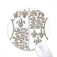 Dıythinker Barok Sanat Siyah Beyaz Aslan Yaprağı Kalkan Baskılı Yuvarlak Kaymaz Kauçuk Mouse Pad