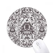 Dıythinker Barok Yaprağı Modern Paralel Tekrarlama Desen Baskılı Yuvarlak Kaymaz Kauçuk Mouse Pad