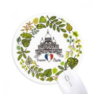 Dıythinker Basilique Paris Fransa İllüstrasyon Baskılı Yuvarlak Kaymaz Kauçuk Mouse Pad
