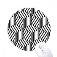 Dıythinker Basit Çizgi Sanatı Tanecikli Desen Baskılı Yuvarlak Kaymaz Kauçuk Mouse Pad