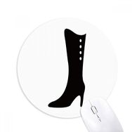 Dıythinker Basit Grafikler Siyah Yüksek Çizme Silüeti Baskılı Yuvarlak Kaymaz Kauçuk Mouse Pad
