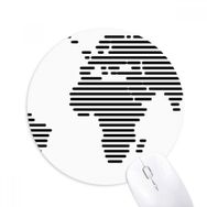 Dıythinker Basit Siyah Çizgi Dünya Haritası Desenli Baskılı Yuvarlak Kaymaz Kauçuk Mouse Pad