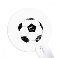 Dıythinker Basit Siyah Futbol Desenli Futbol Baskılı Yuvarlak Kaymaz Kauçuk Mouse Pad