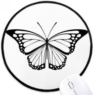 Dıythinker Basit Siyah Kelebek Numune Yuvarlak Kaymaz Mouse Pad