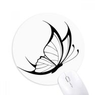 Dıythinker Basit Vintage Uçan Siyah Kelebek Baskılı Yuvarlak Kaymaz Kauçuk Mouse Pad