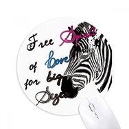Dıythinker Basit Zebra Resim Mektubu Hayvan Baskılı Yuvarlak Kaymaz Kauçuk Mouse Pad
