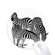 Dıythinker Basit Zebralar Hayvan Baskılı Yuvarlak Kaymaz Kauçuk Mouse Pad