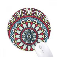 Dıythinker Baskı Tekrarı Kumaş Kırmızı Mavi Renkli Sanat Baskılı Yuvarlak Kaymaz Kauçuk Mouse Pad
