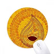 Dıythinker Baskı Tekrarı Kumaş Sarı Renkli Sanat Baskılı Yuvarlak Kaymaz Kauçuk Mouse Pad