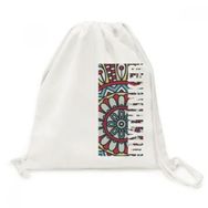 Dıythinker Baskı Tekrarlama Kumaş Kırmızı Mavi Renkli Sanat Kanvas İpli Sırt Çantası