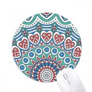 Dıythinker Baskı Tekrarlama Kumaş Mavi Renkli Herat Art Baskılı Yuvarlak Kaymaz Kauçuk Mouse Pad