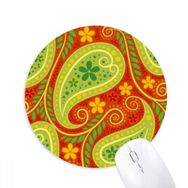 Dıythinker Baskı Tekrarlama Kumaş Renkli Yaprak Sanatı Baskılı Yuvarlak Kaymaz Kauçuk Mouse Pad