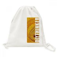 Dıythinker Baskı Tekrarlama Kumaş Sarı Renkli Sanat Kanvas İpli Sırt Çantası