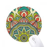 Dıythinker Baskı Tekrarlama Kumaş Yeşil Renkli Sanat Baskılı Yuvarlak Kaymaz Kauçuk Mouse Pad