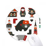 Dıythinker Bear Votka Akordeoncak Rusya Baskılı Yuvarlak Kaymaz Kauçuk Mouse Pad