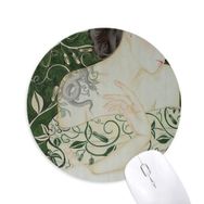 Dıythinker Beauty Asma Yılan Çin Stili Suluboya Baskılı Yuvarlak Kaymaz Kauçuk Mouse Pad