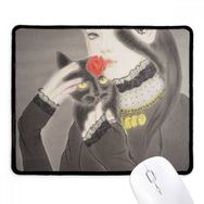 Dıythinker Beauty Siyah Kedi Çin Stili Suluboya Kaymaz Siyah Başlıklı Kenarlar